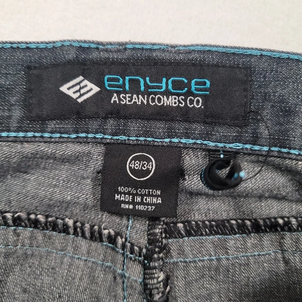 Y2k Enyce Men Jeans 48x34‎ Gray Straight Leg Denim Hip Hop Streetwear